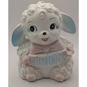 Vintage RUBENS ORIGINALS Baby Lamb Planter Ceramic Lamb Nursery Decor 5" Japan